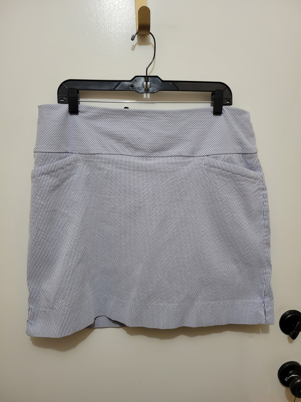 S.C. & Co. Blue & White Pinstripe Golf Skirt - Classic Summer Style - lined XL
